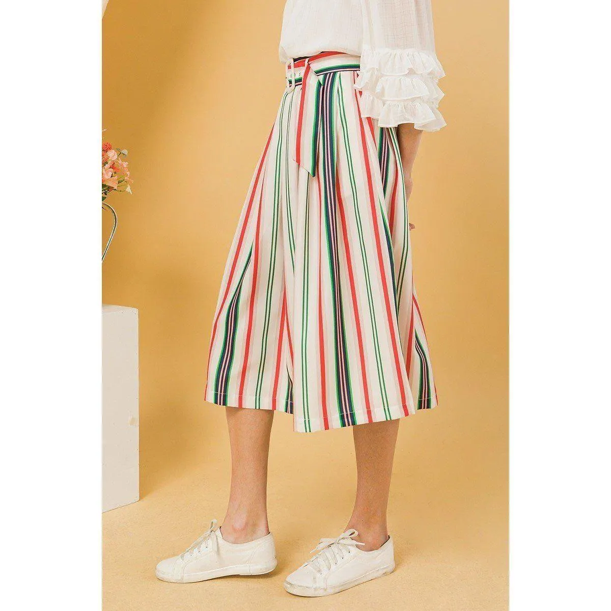 A Woven Midi Skirt