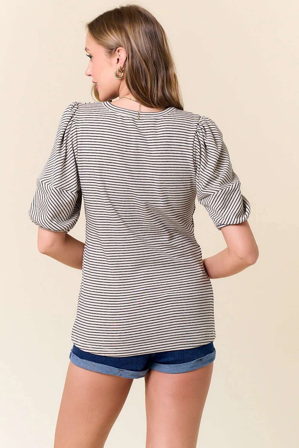 Bubble Sleeve Knit Top