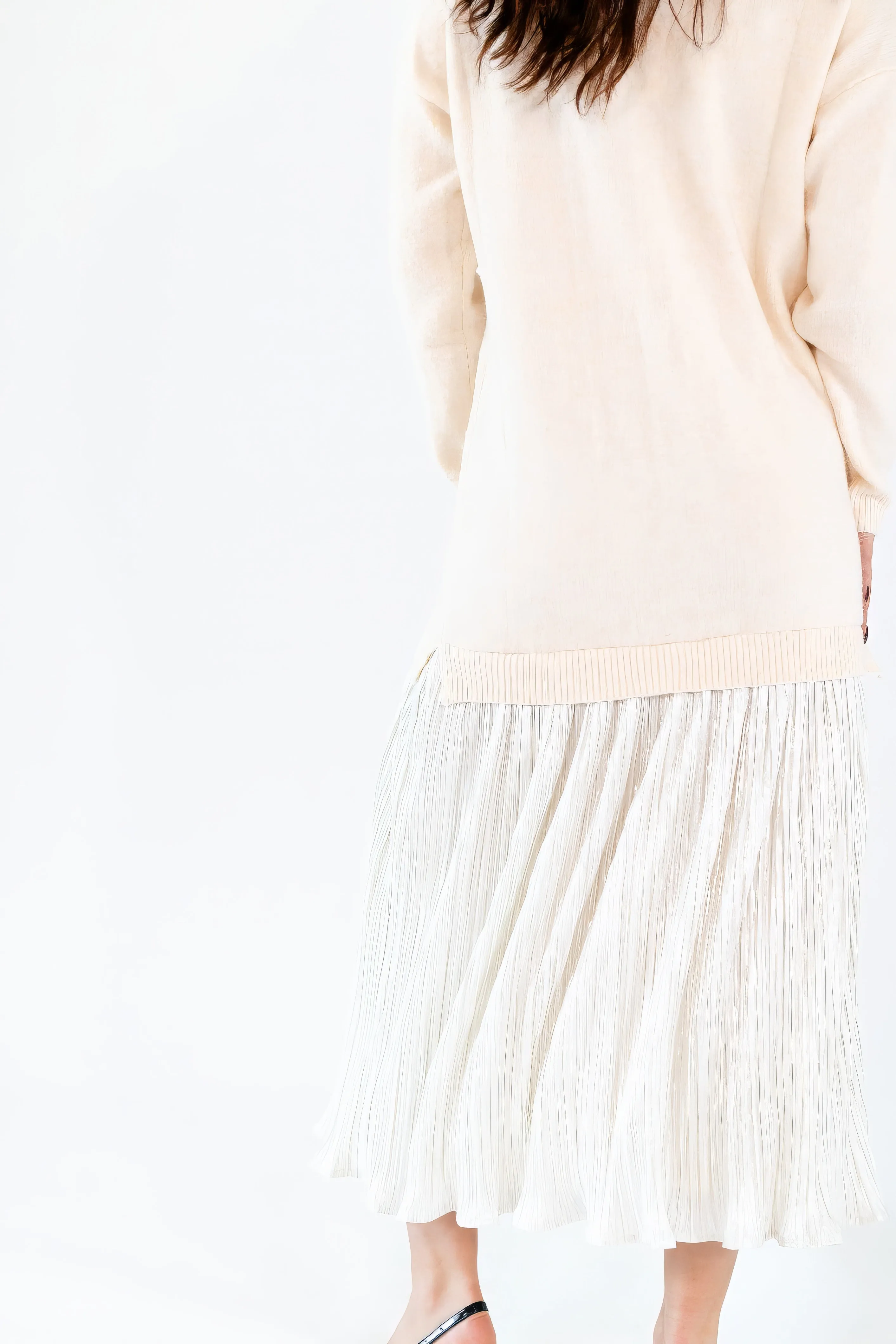 Collier Metallic Mixed Media Knit Dress