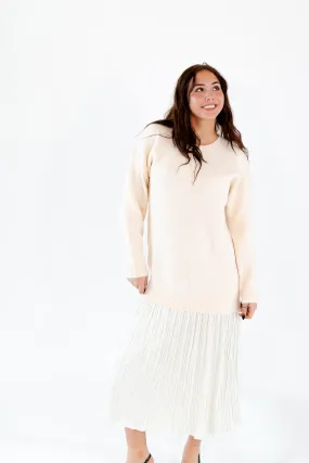 Collier Metallic Mixed Media Knit Dress