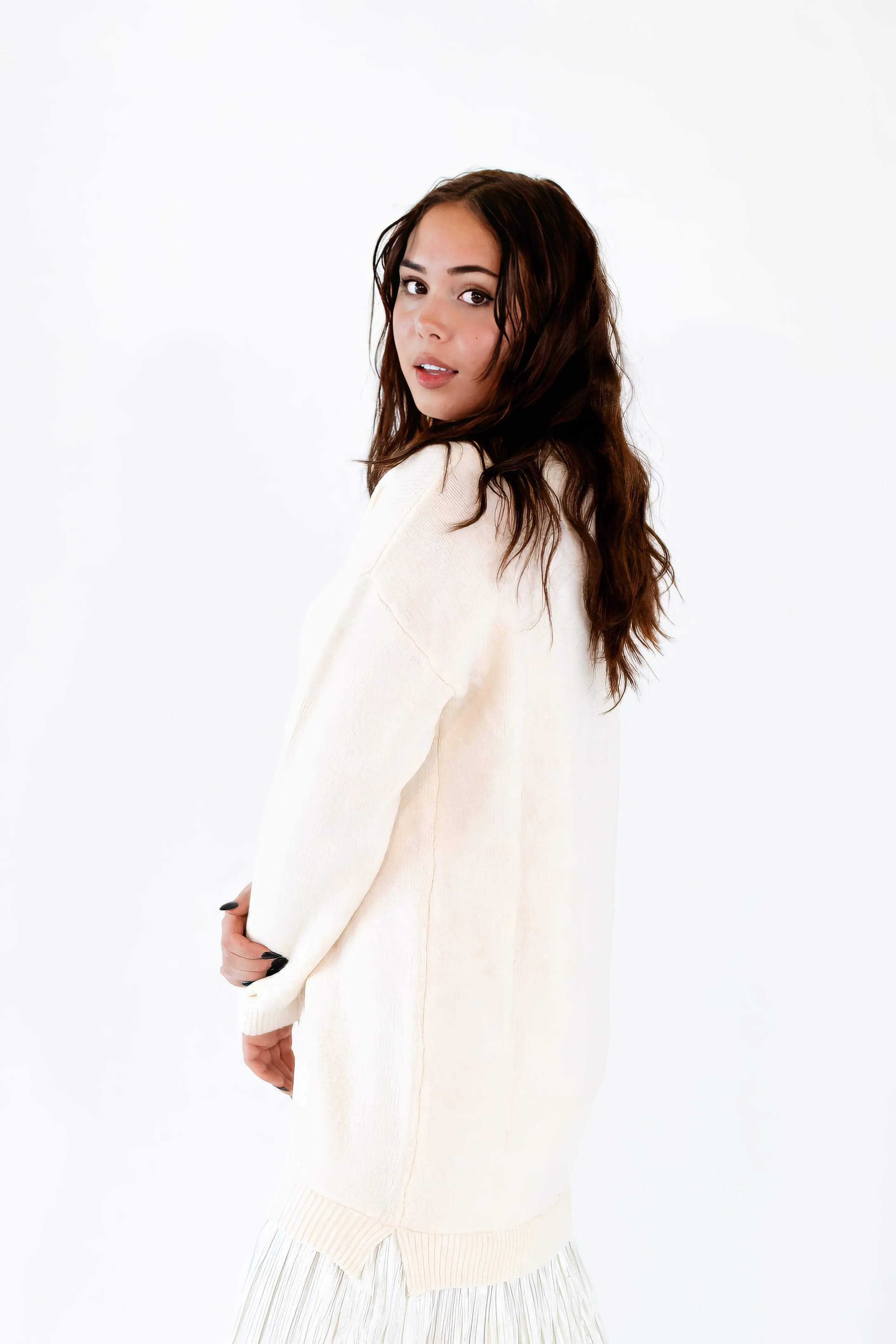Collier Metallic Mixed Media Knit Dress