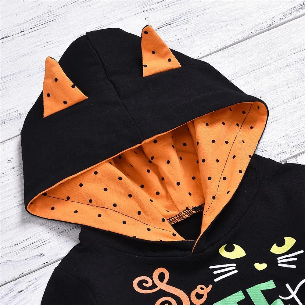 Girls Halloween Letter Long Sleeve Cosplay Dress & Pants Toddler Clothing Wholesale