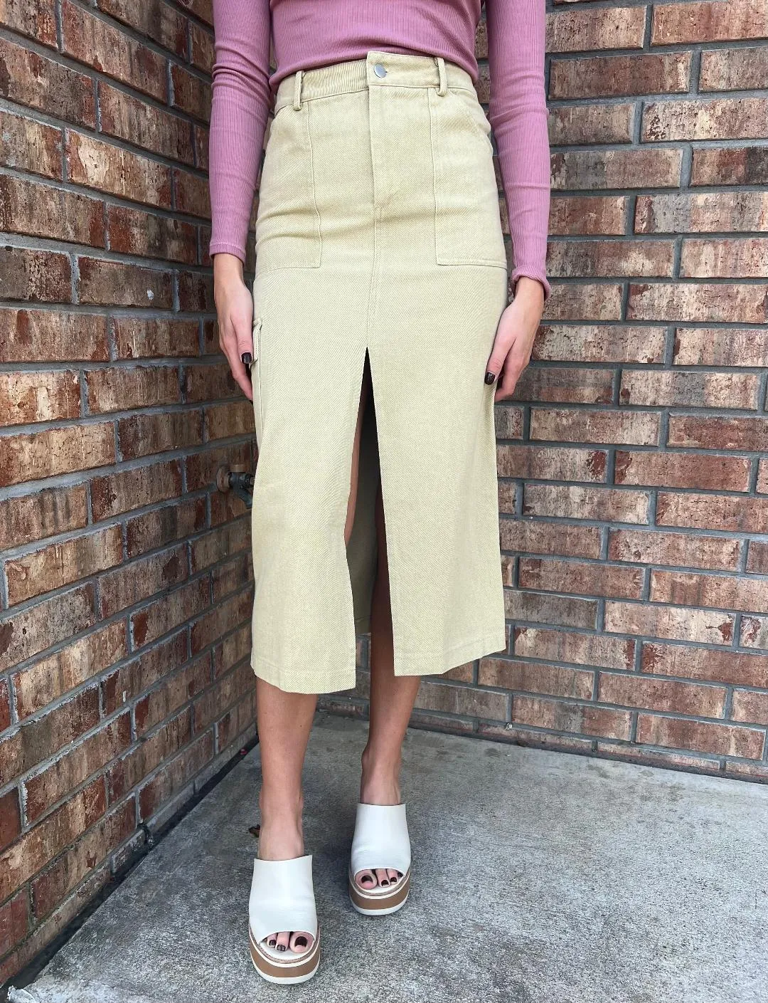 Indie Cargo Denim Skirt