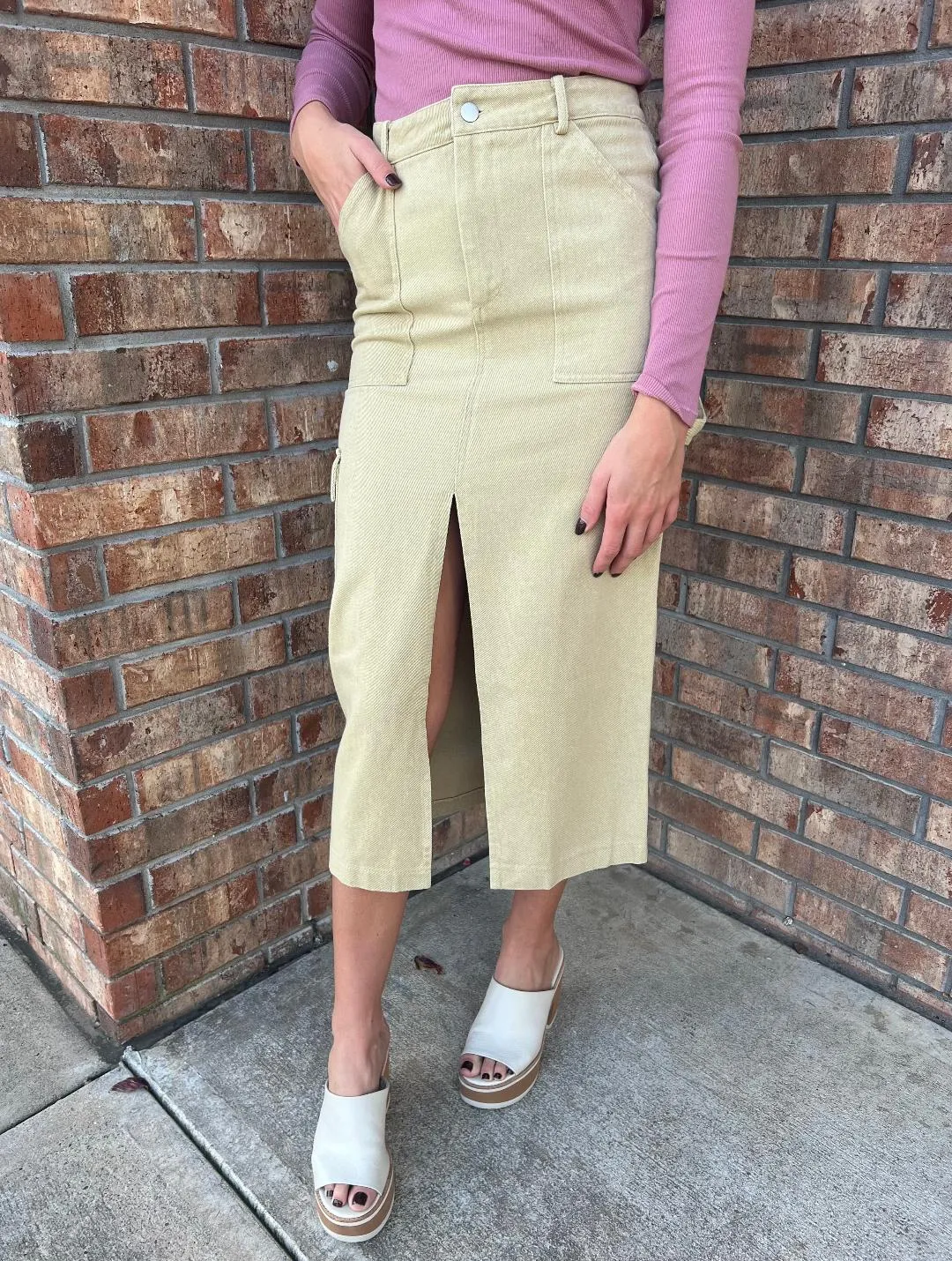 Indie Cargo Denim Skirt
