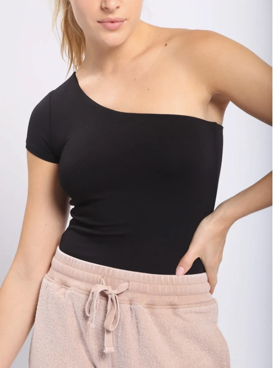 One Shoulder Short Sleeve Bodysuit