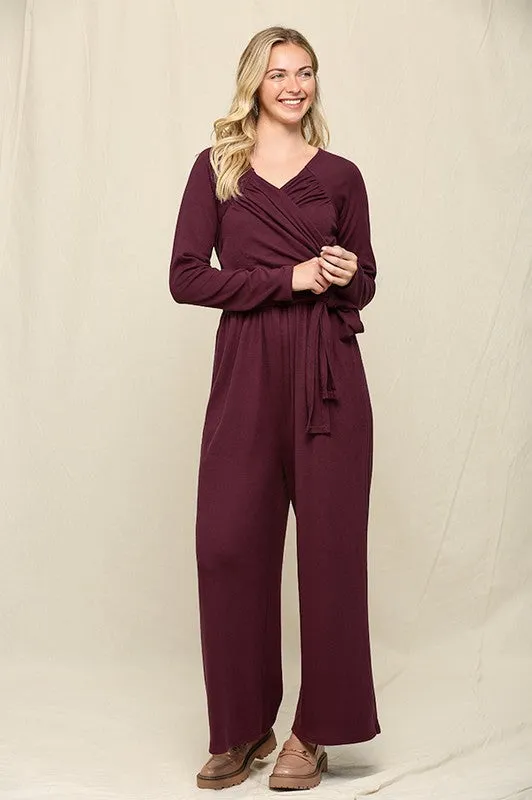 Supplice Knit Tie Waist Jumpsuit
